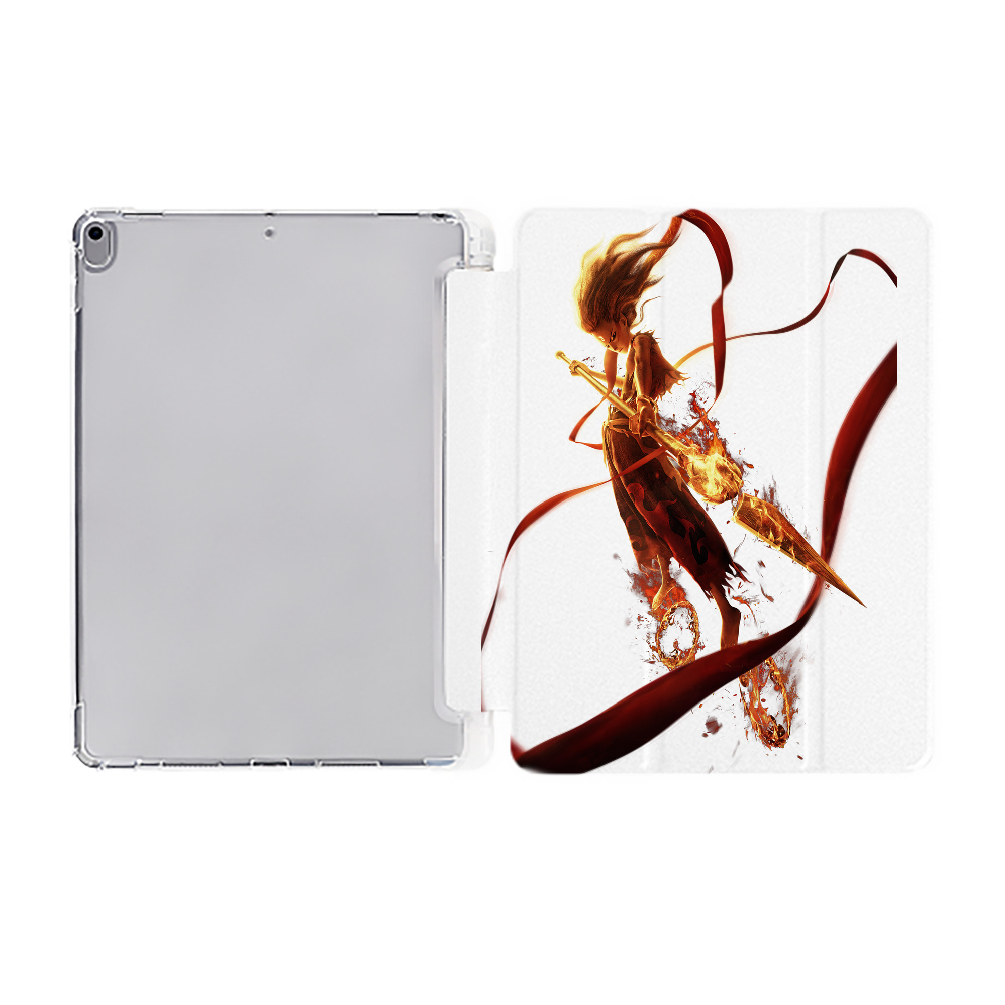 （画像用） Ne Zha 2 ナタ 魔童の大暴れ IPad ケース ペン収納付き 三つ折りスタンド PUレザー×シリコン 対応機種9.5/10.5/10.9インチ